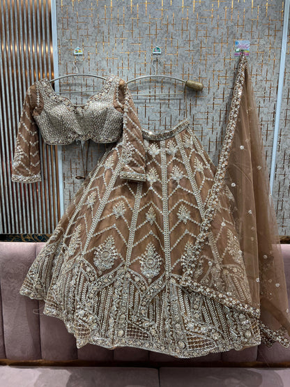 Fabulous Sky blue Crop top Ready to wear Lehenga