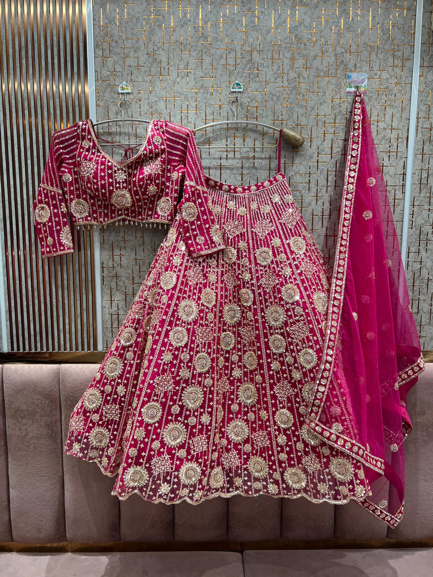 Good looking Sky blue Crop top Ready to wear Lehenga