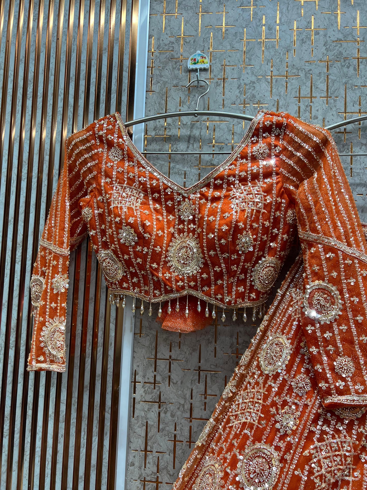 Good looking Sky blue Crop top Ready to wear Lehenga