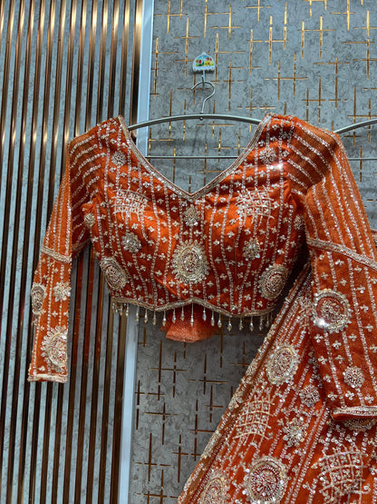 Good looking Sky blue Crop top Ready to wear Lehenga