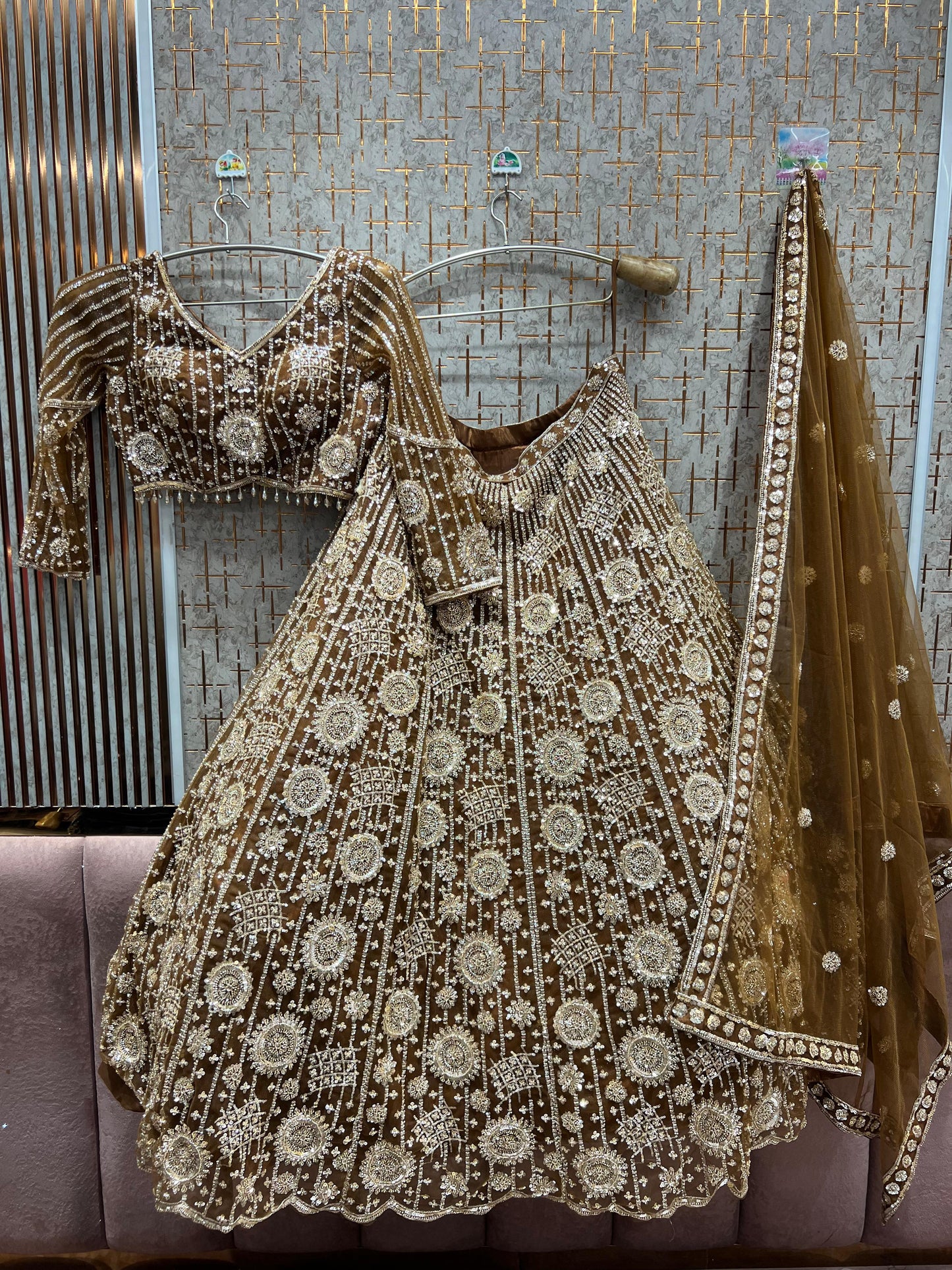 Good looking Sky blue Crop top Ready to wear Lehenga