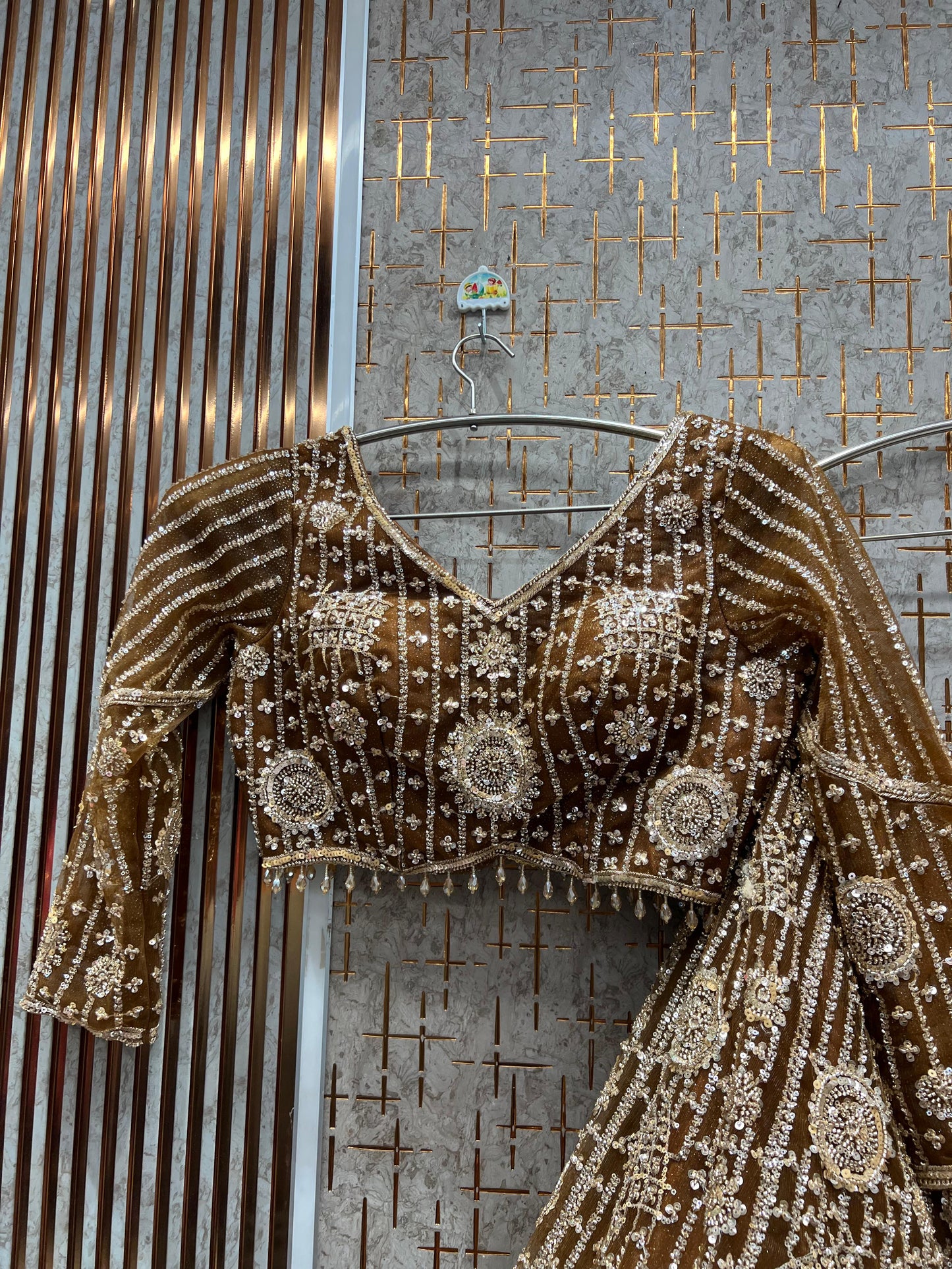 Good looking Sky blue Crop top Ready to wear Lehenga