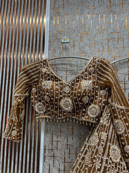 Good looking Sky blue Crop top Ready to wear Lehenga