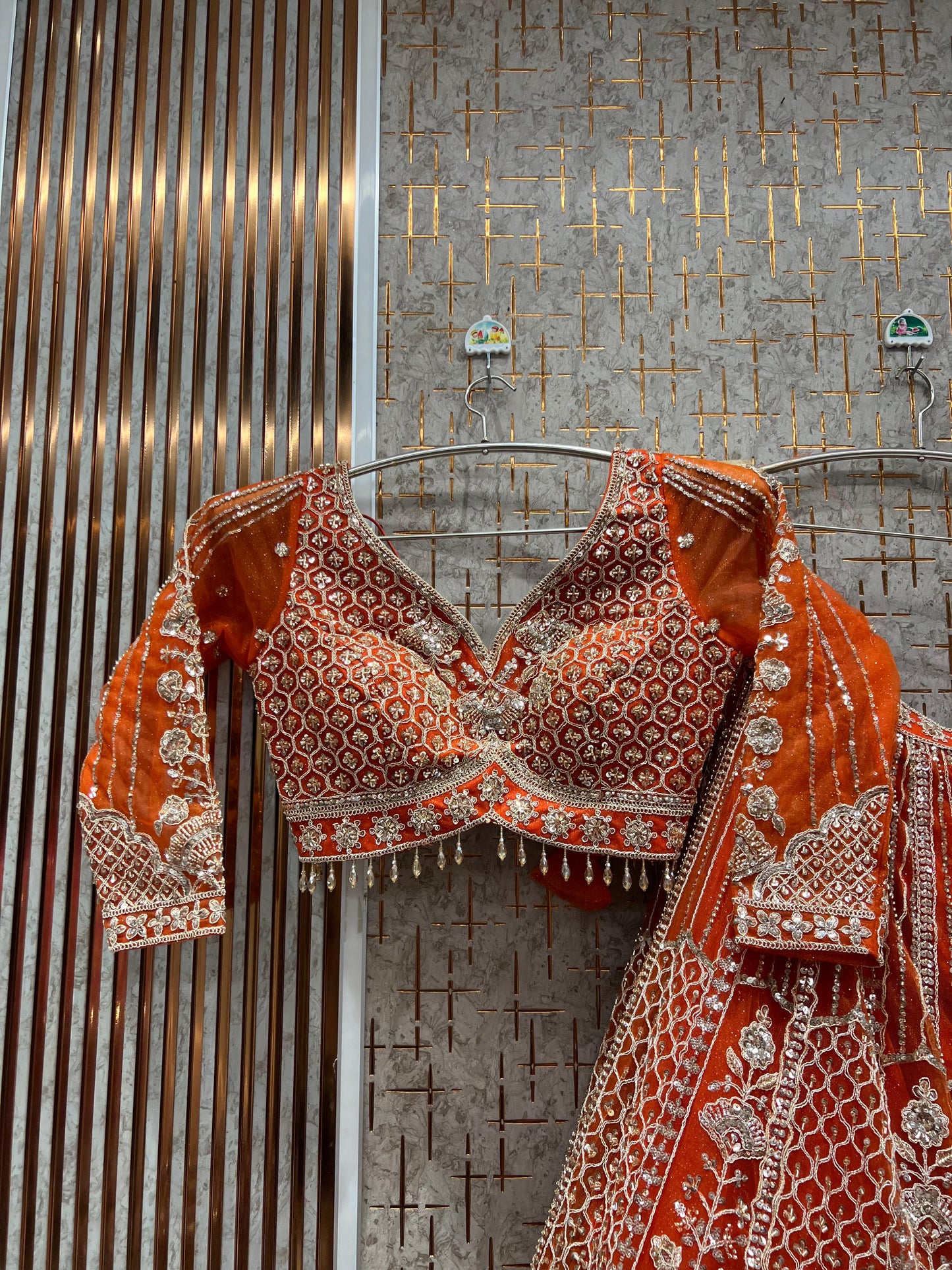 Glamorous Maroon Crop top Ready to wear Lehenga