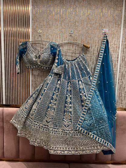 Glamorous Maroon Crop top Ready to wear Lehenga