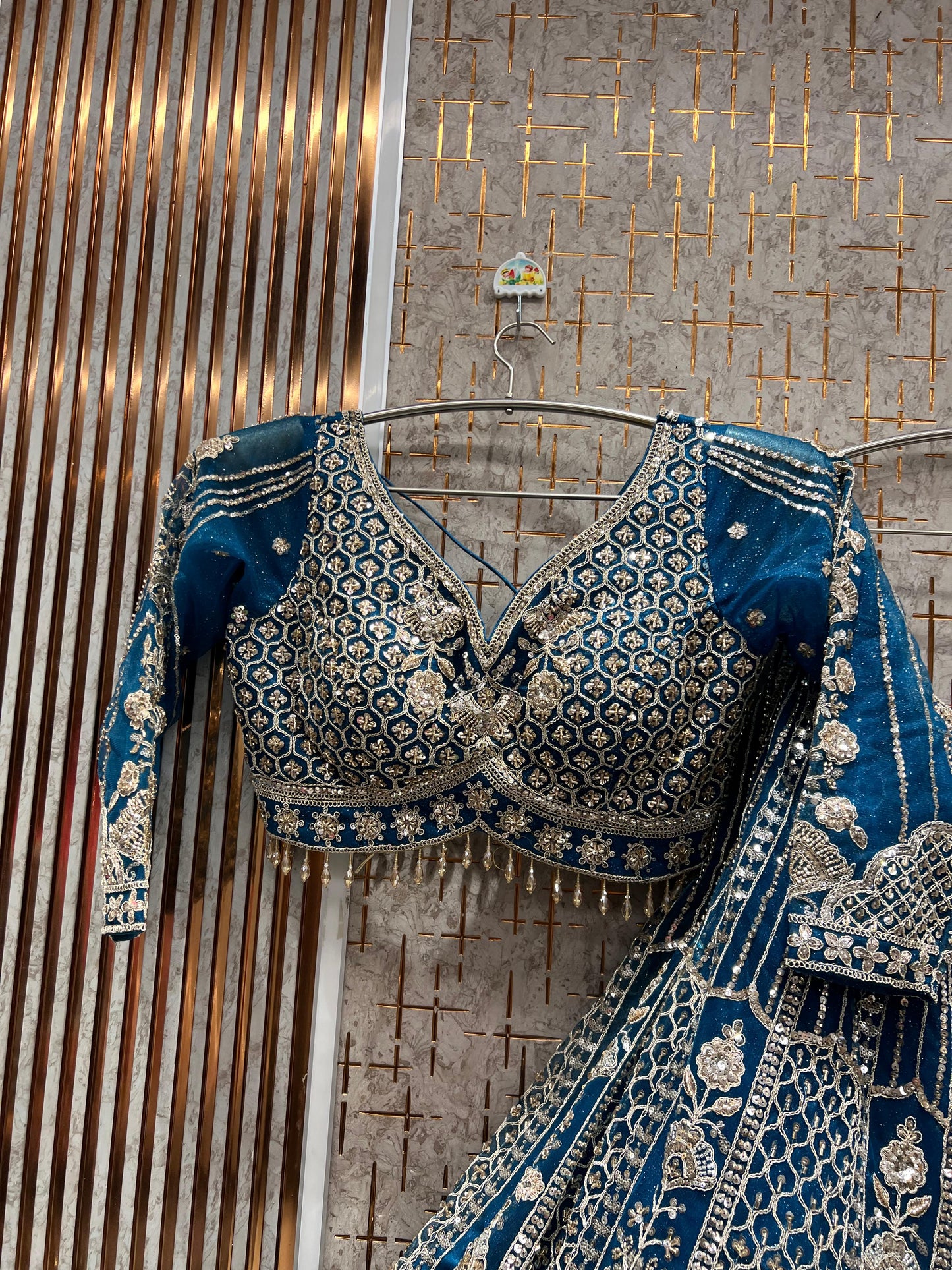 Glamorous Maroon Crop top Ready to wear Lehenga