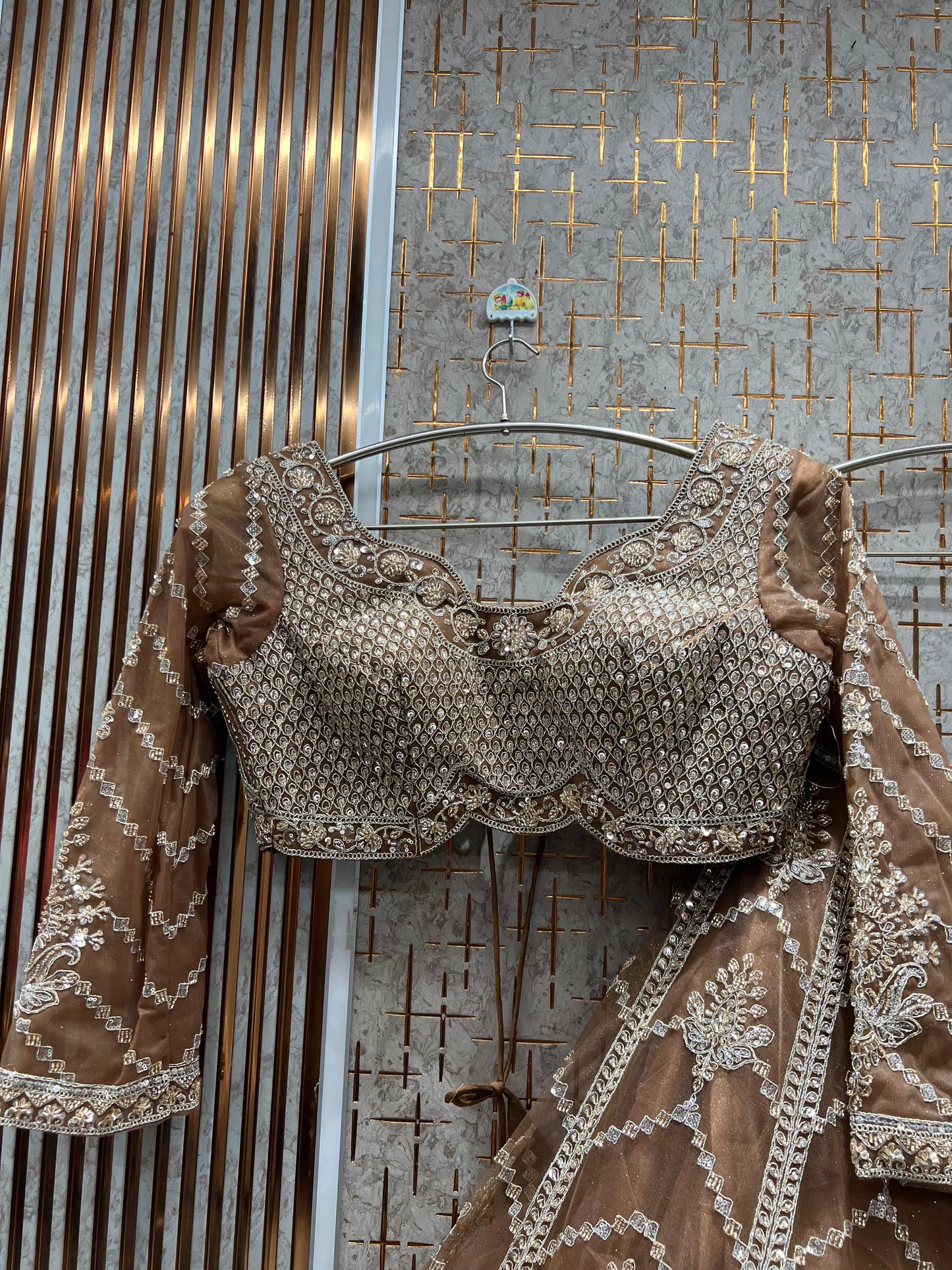 Fabulous Sky blue Crop top Ready to wear Lehenga