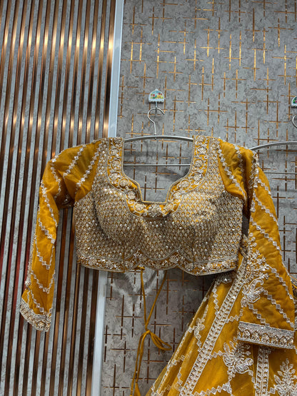 Fabulous Sky blue Crop top Ready to wear Lehenga