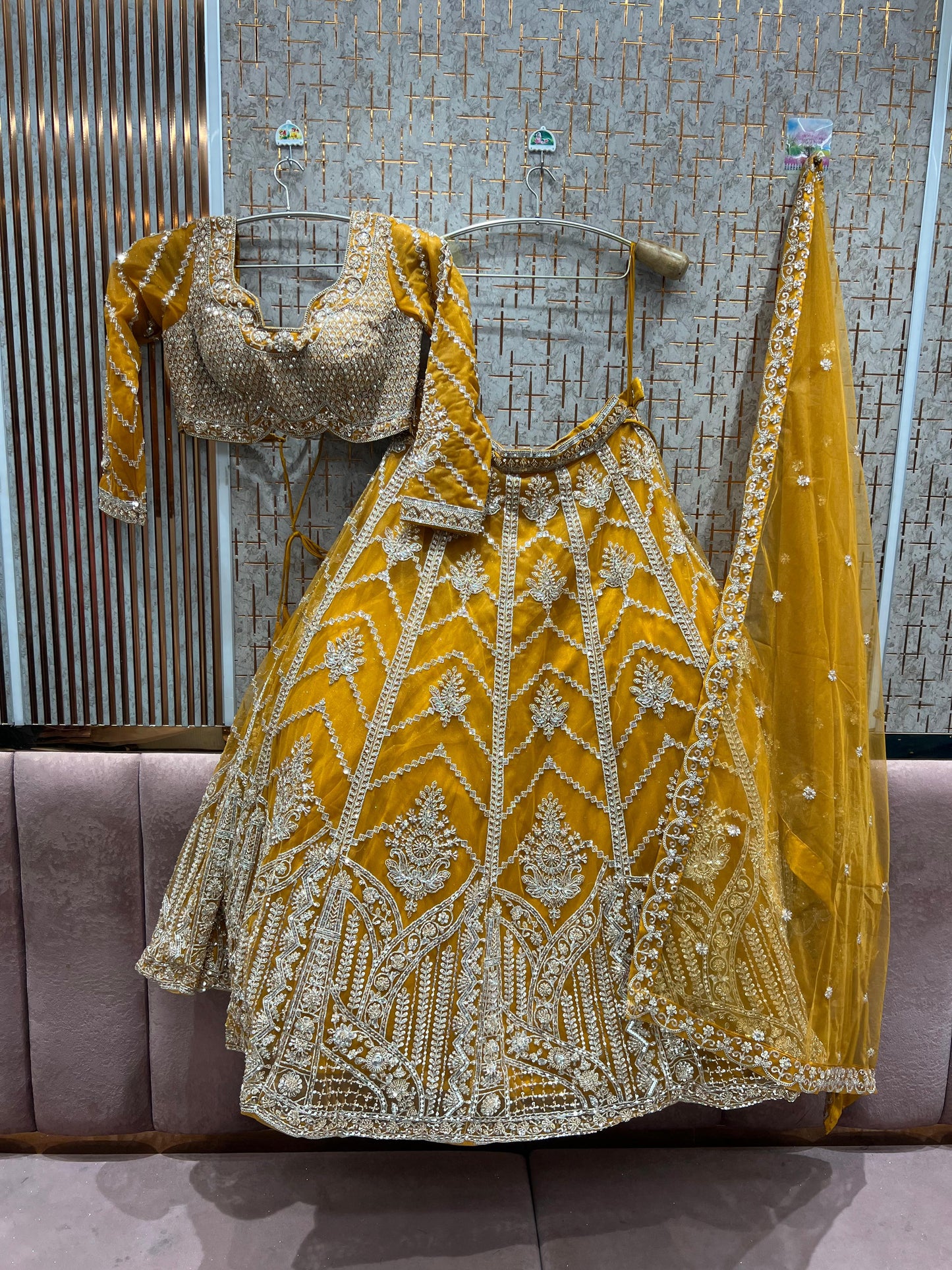 Fabulous Sky blue Crop top Ready to wear Lehenga