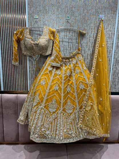 Fabulous Sky blue Crop top Ready to wear Lehenga