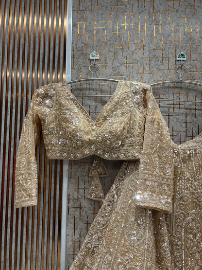 Designer Sky blue crop Top Ready To Wear Lehenga