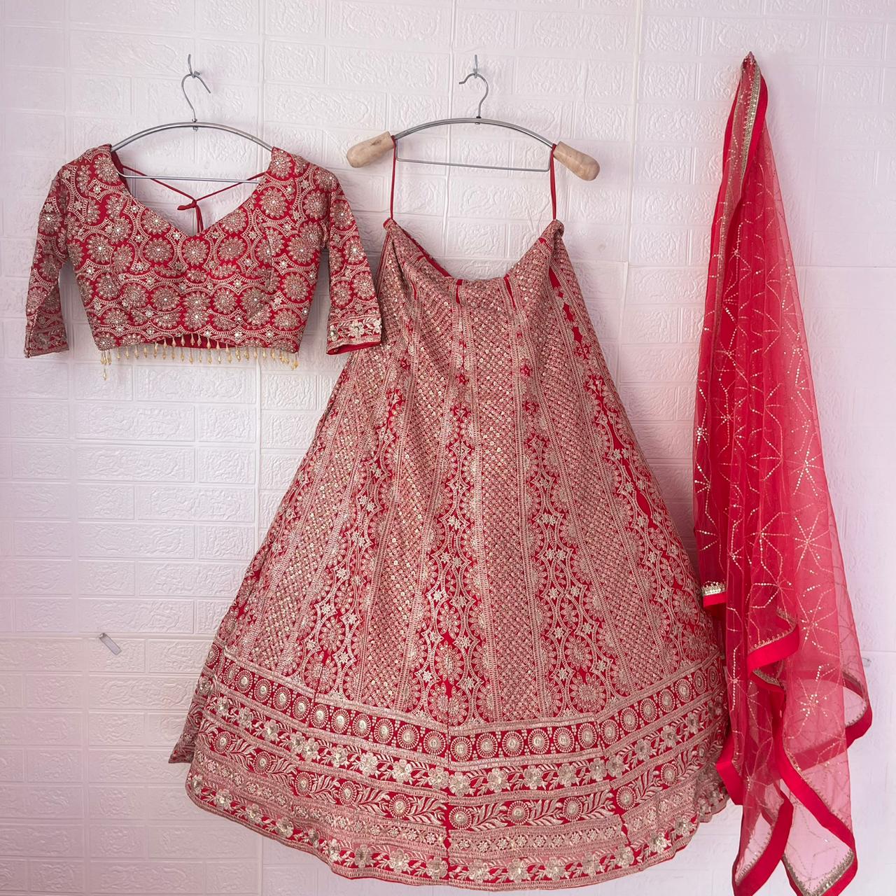 Gorgeous Hot pink Ready to wear Crop Top Lehenga