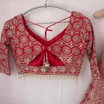 Gorgeous Hot pink Ready to wear Crop Top Lehenga