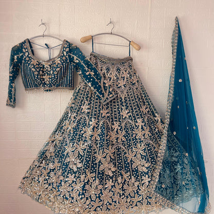 Astonishing beige brown Ready to wear Floral Crop Top Lehenga