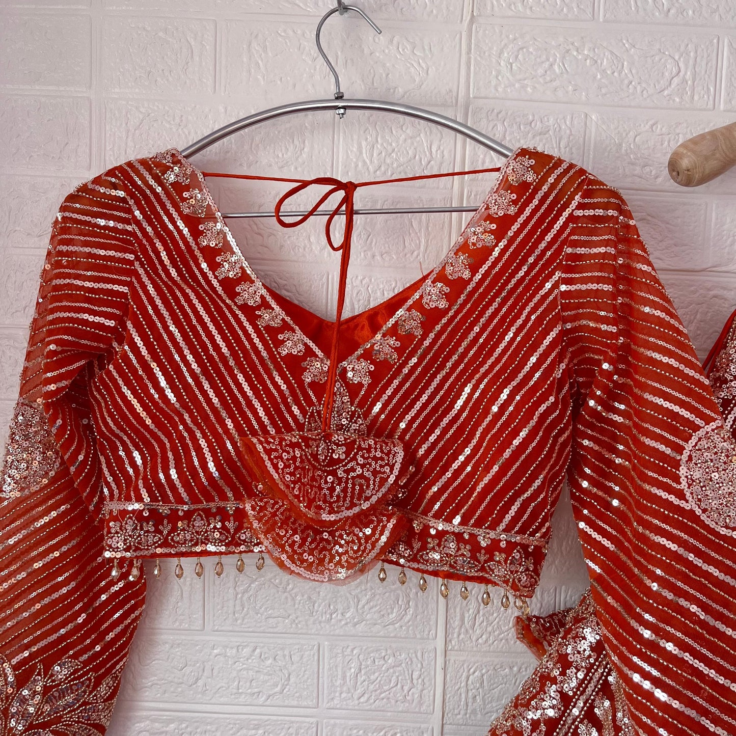 Stunning red Ready to wear Crop Top Lehenga