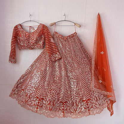 Stunning red Ready to wear Crop Top Lehenga