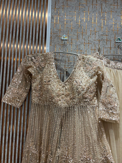 Khoobsurat Sky blue Peplum long Dress Farshi Gaharara Dress Special