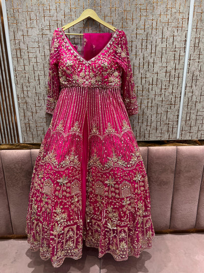 Khoobsurat Sky blue Peplum long Dress Farshi Gaharara Dress Special