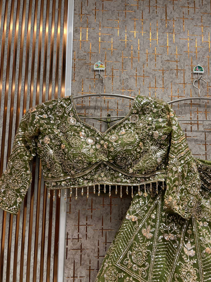 Something different Hot pink Crop Top Lehenga