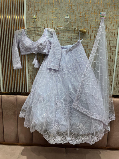 Delightful Red on Red Monotone Crop Top Lehenga