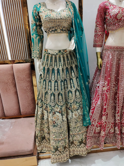 Glamorous orange crop top Lehenga