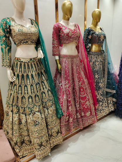 Glamorous orange crop top Lehenga