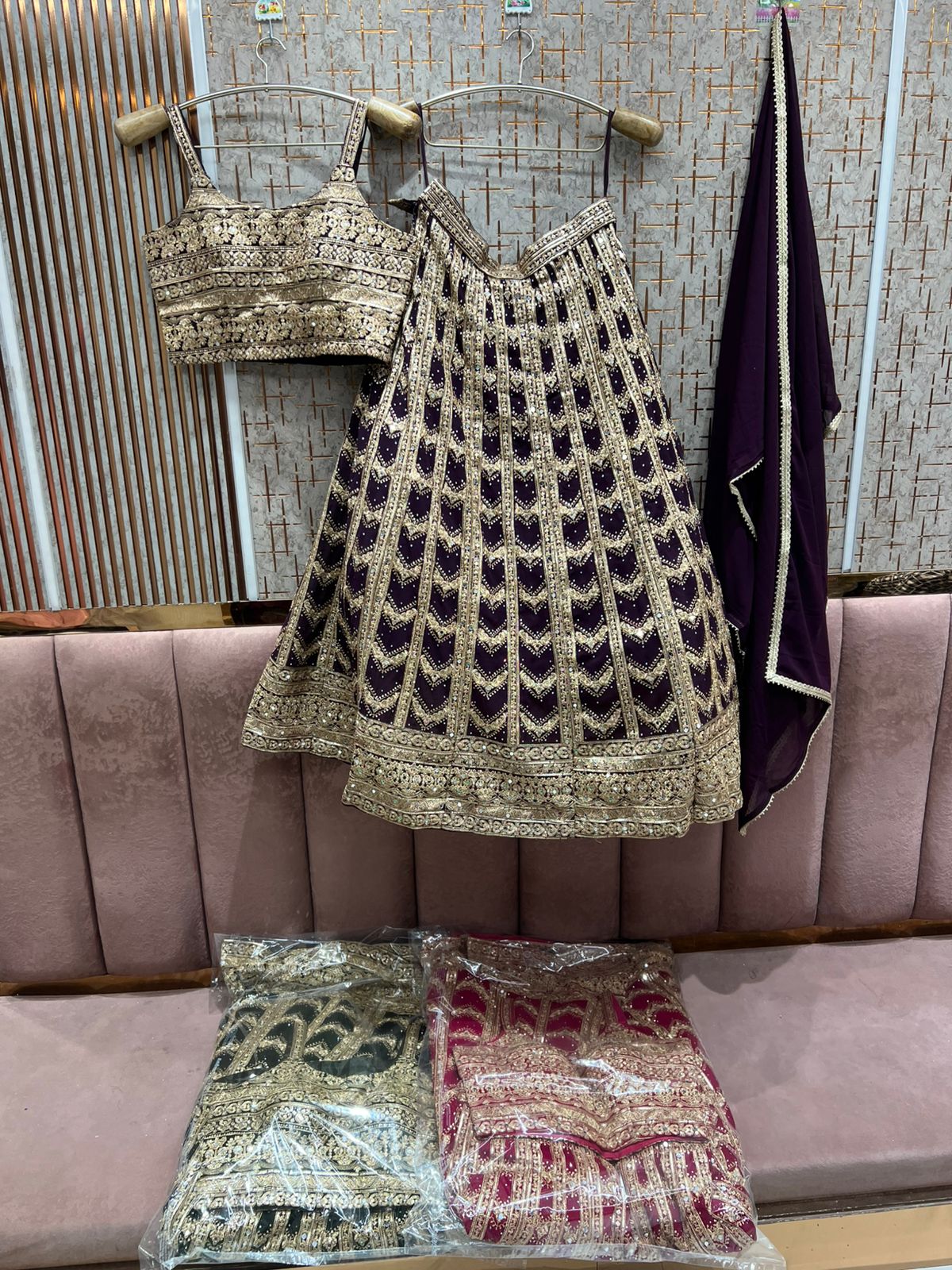 Fantastic Black crop Top Ready To Wear Lehenga