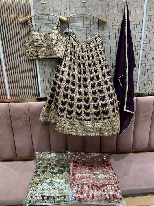 Fantastic Black crop Top Ready To Wear Lehenga