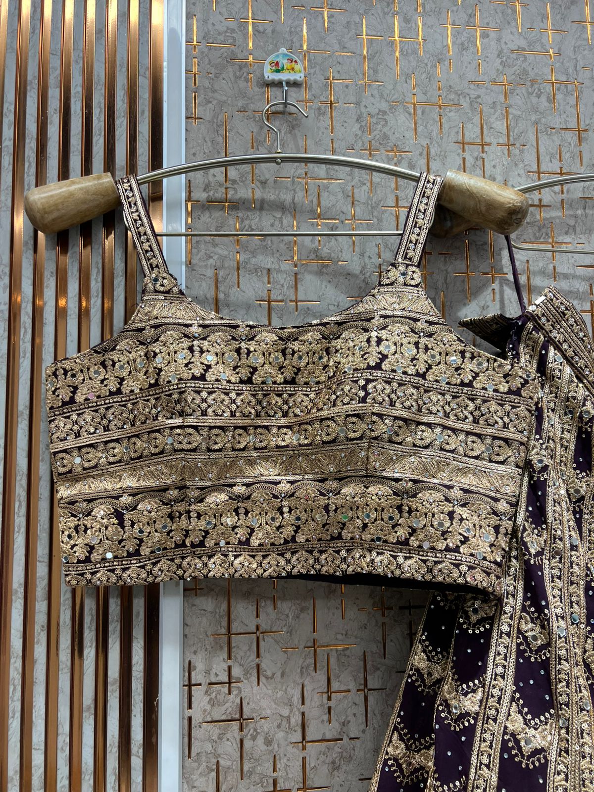 Fantastic Black crop Top Ready To Wear Lehenga