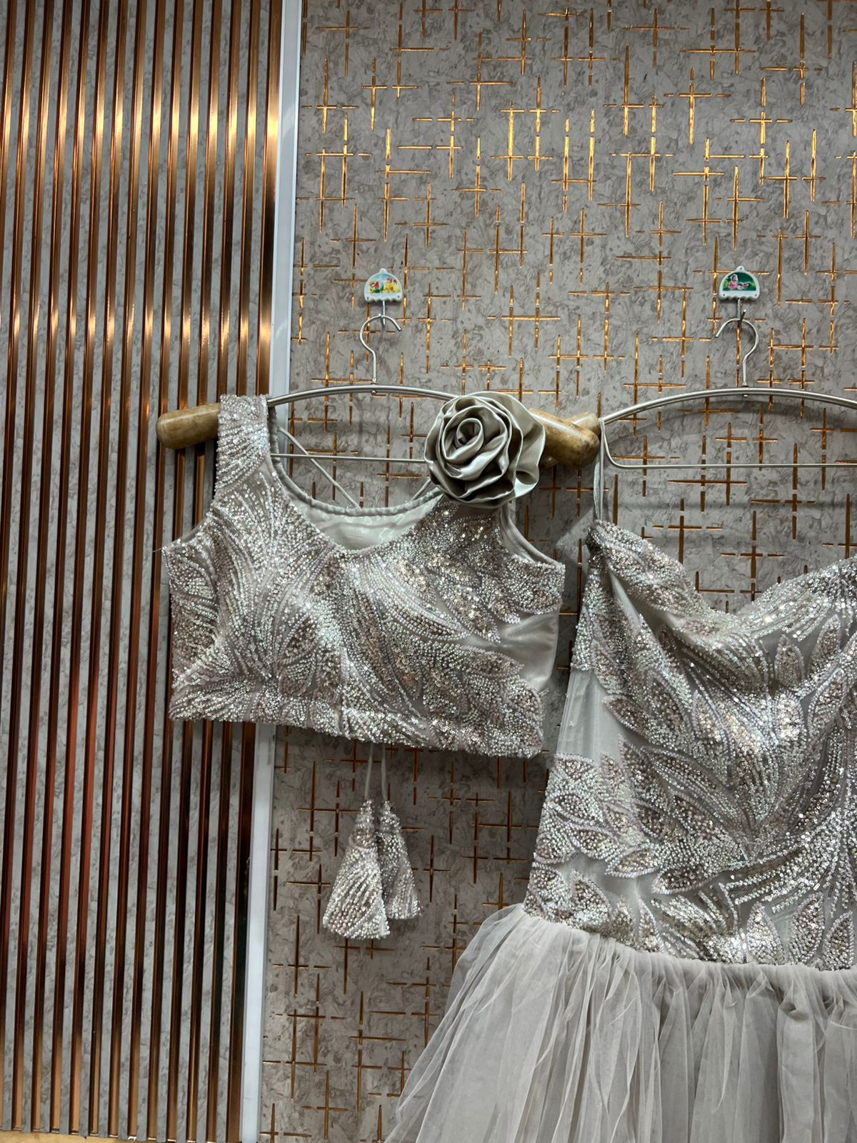 Amazing White crop Top Ready To Wear Lehenga