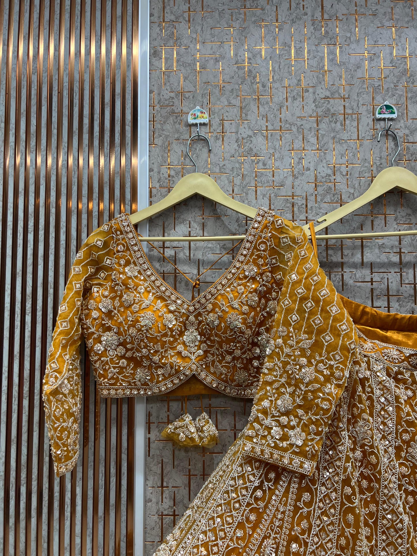 Awesome yellow Haldi mehendi crop top Lehenga