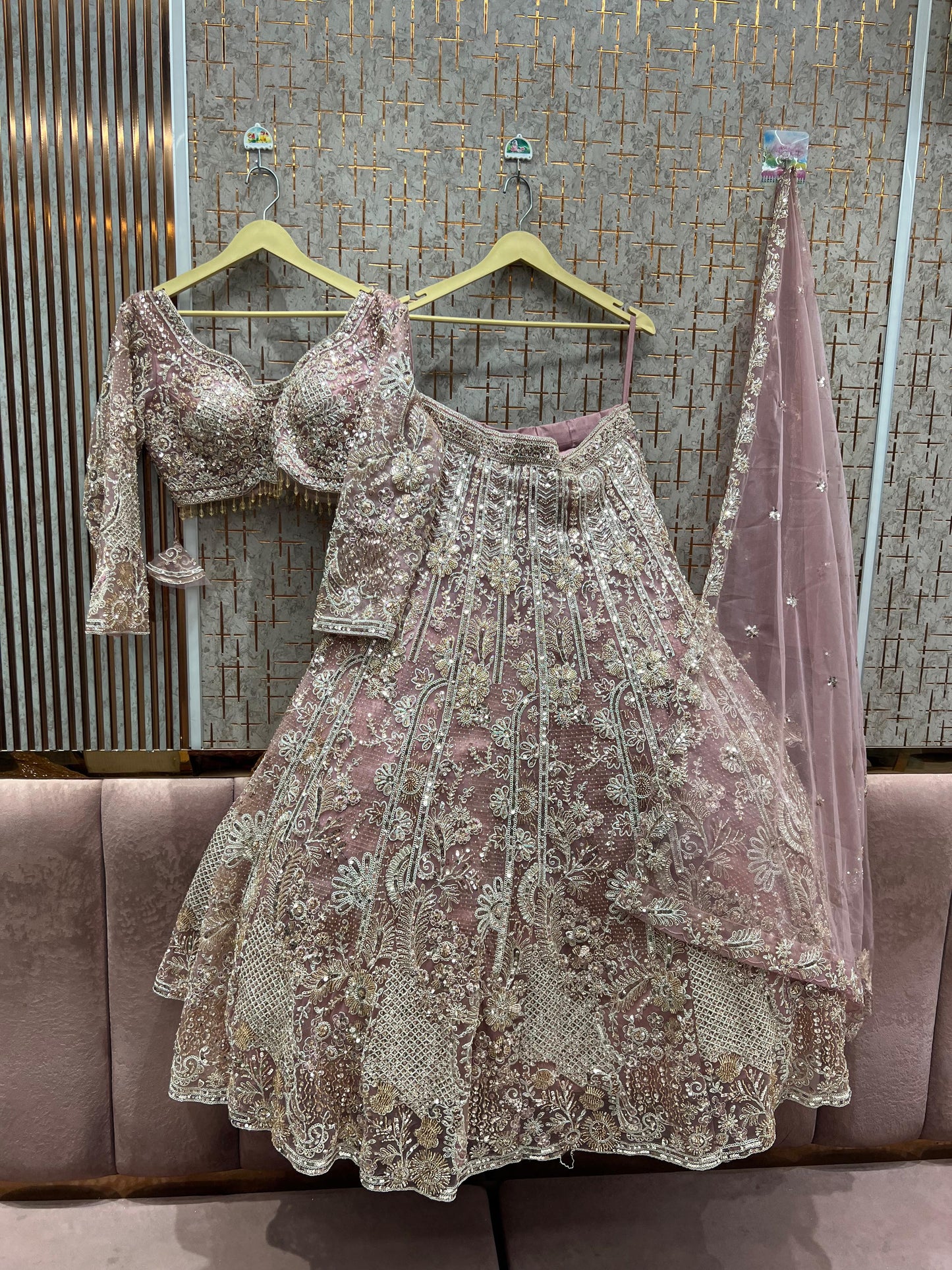 Fantastic pink crop top Lehenga