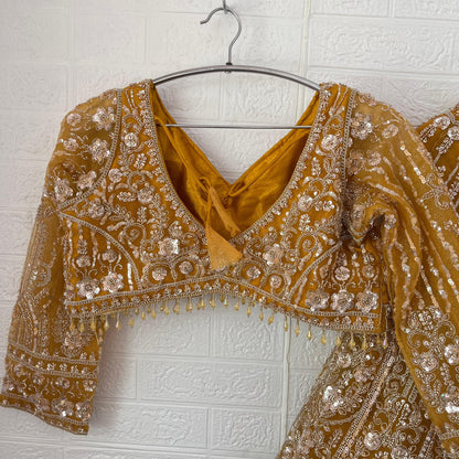 Lovely yellow Ready to wear Crop Top Lehenga