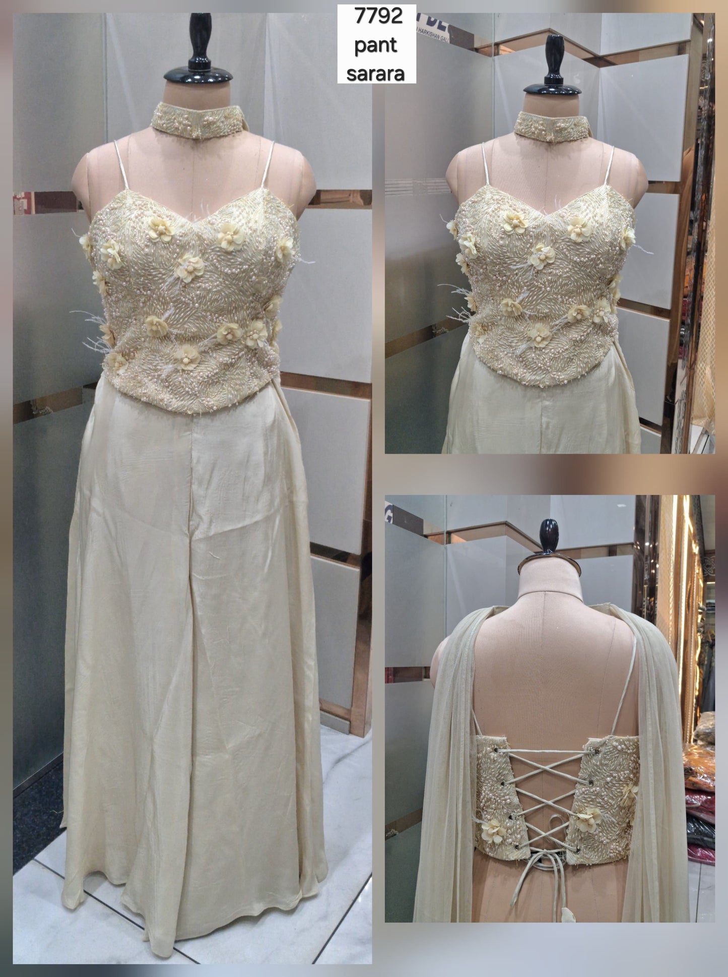 Majestic White Shrug suit dress material