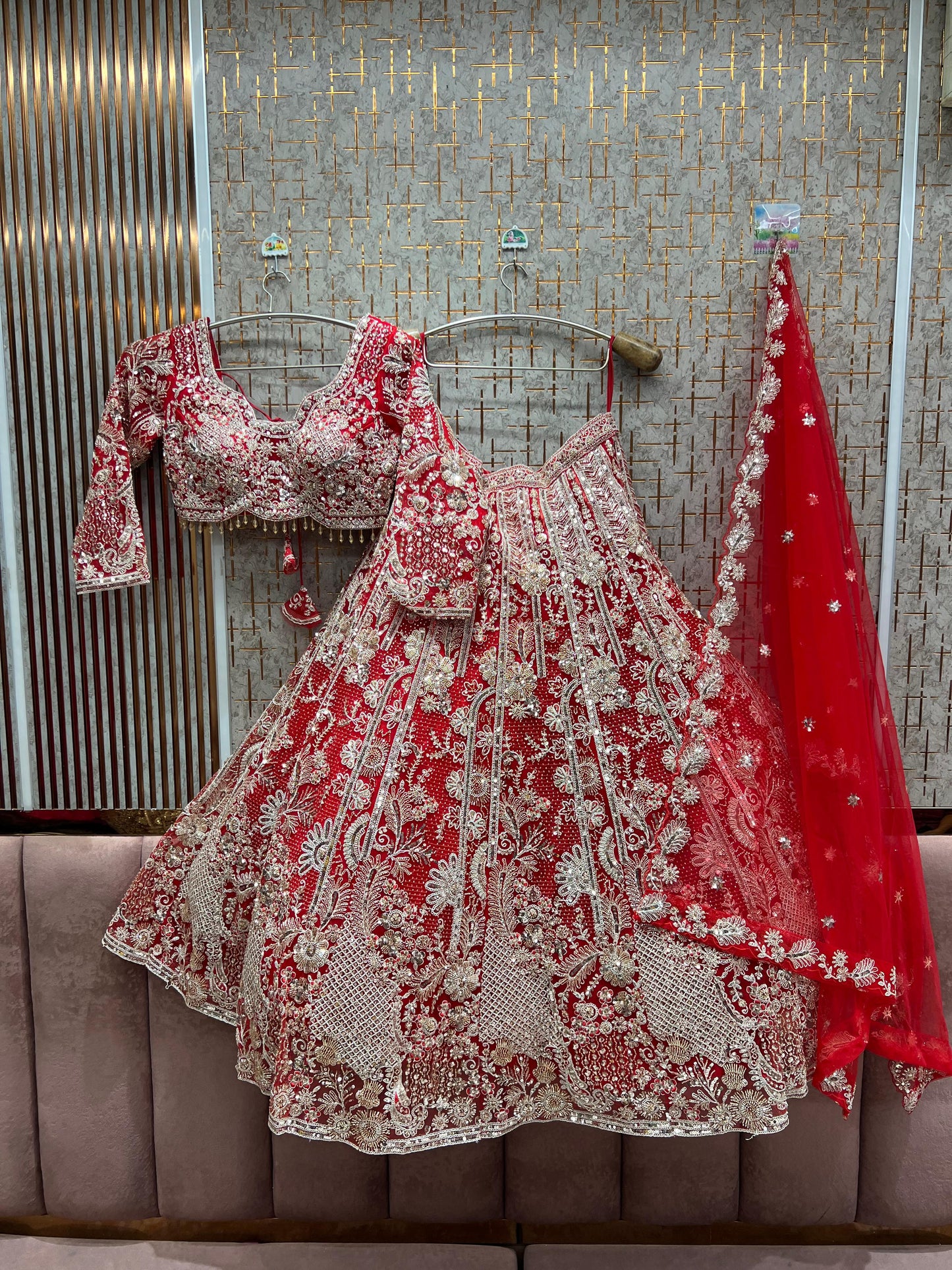 Fantastic pink crop top Lehenga