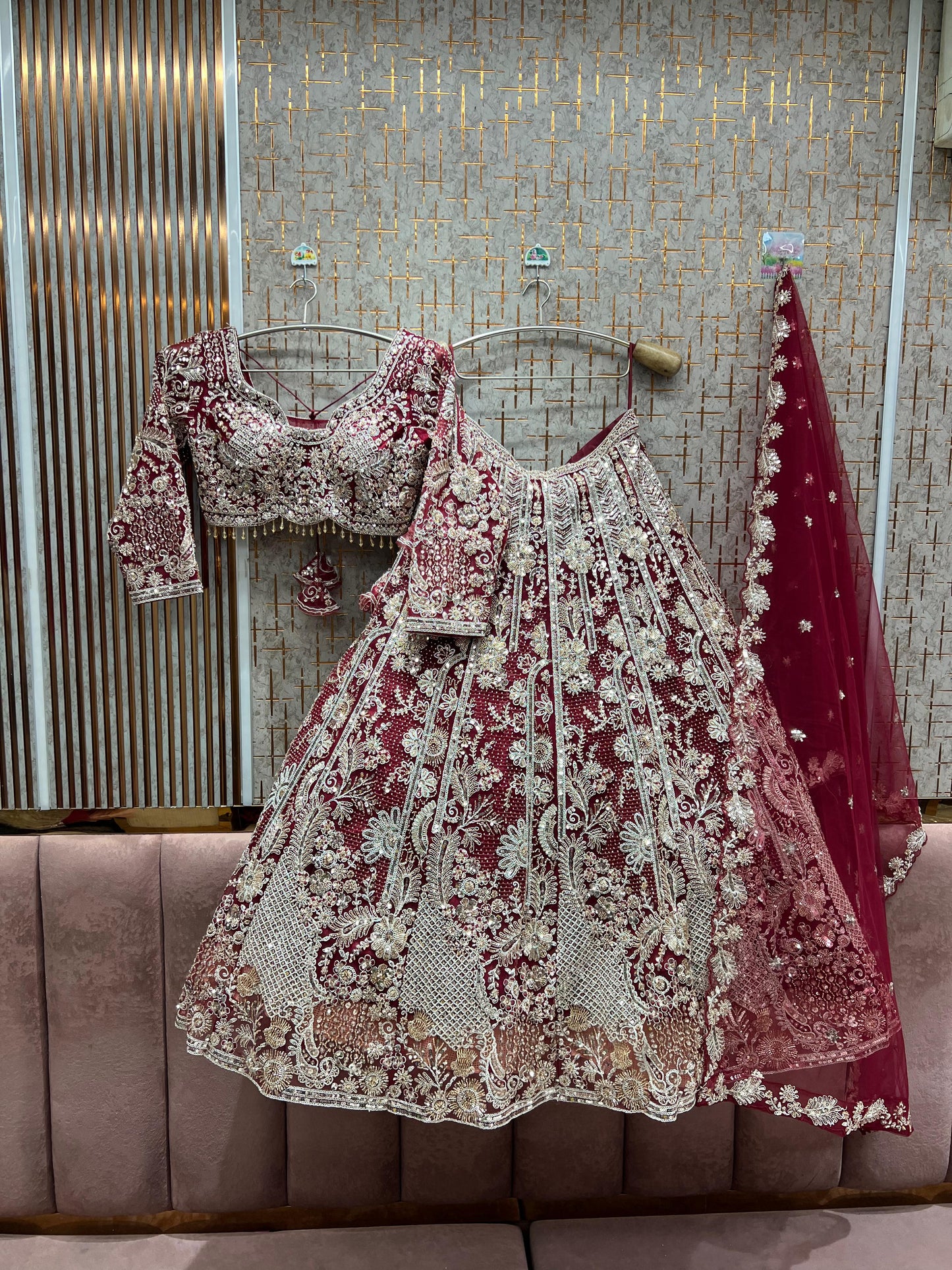 Fantastic pink crop top Lehenga