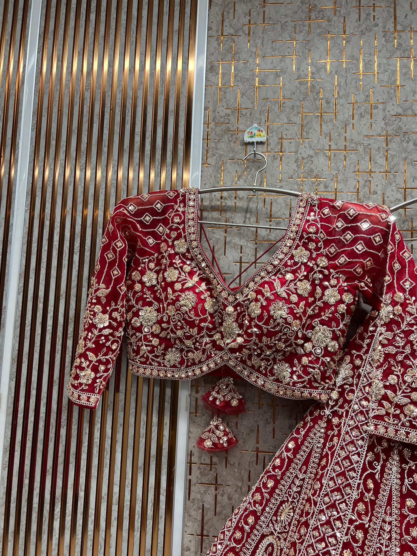 Beautiful Red crop top Lehenga