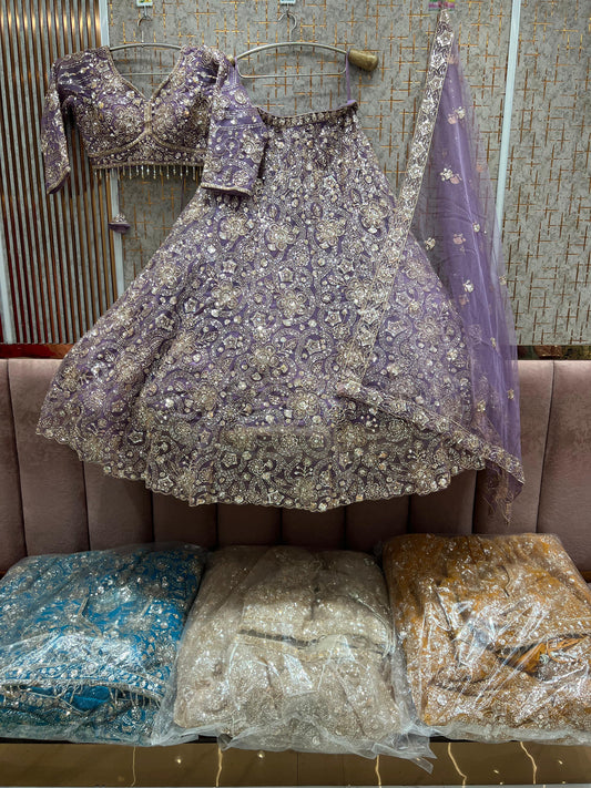 Lavishing lavender crop top Lehenga