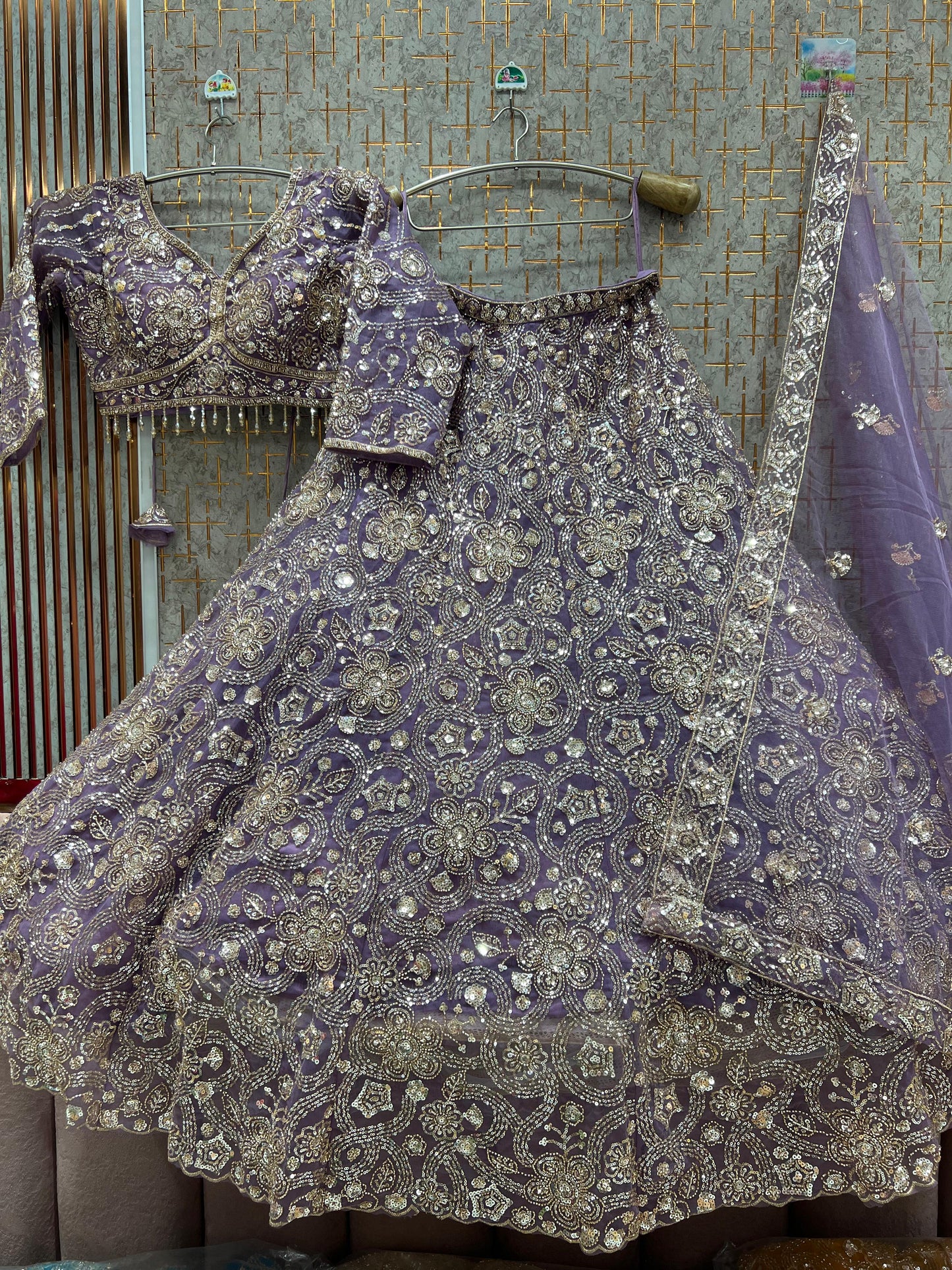 Lavishing lavender crop top Lehenga