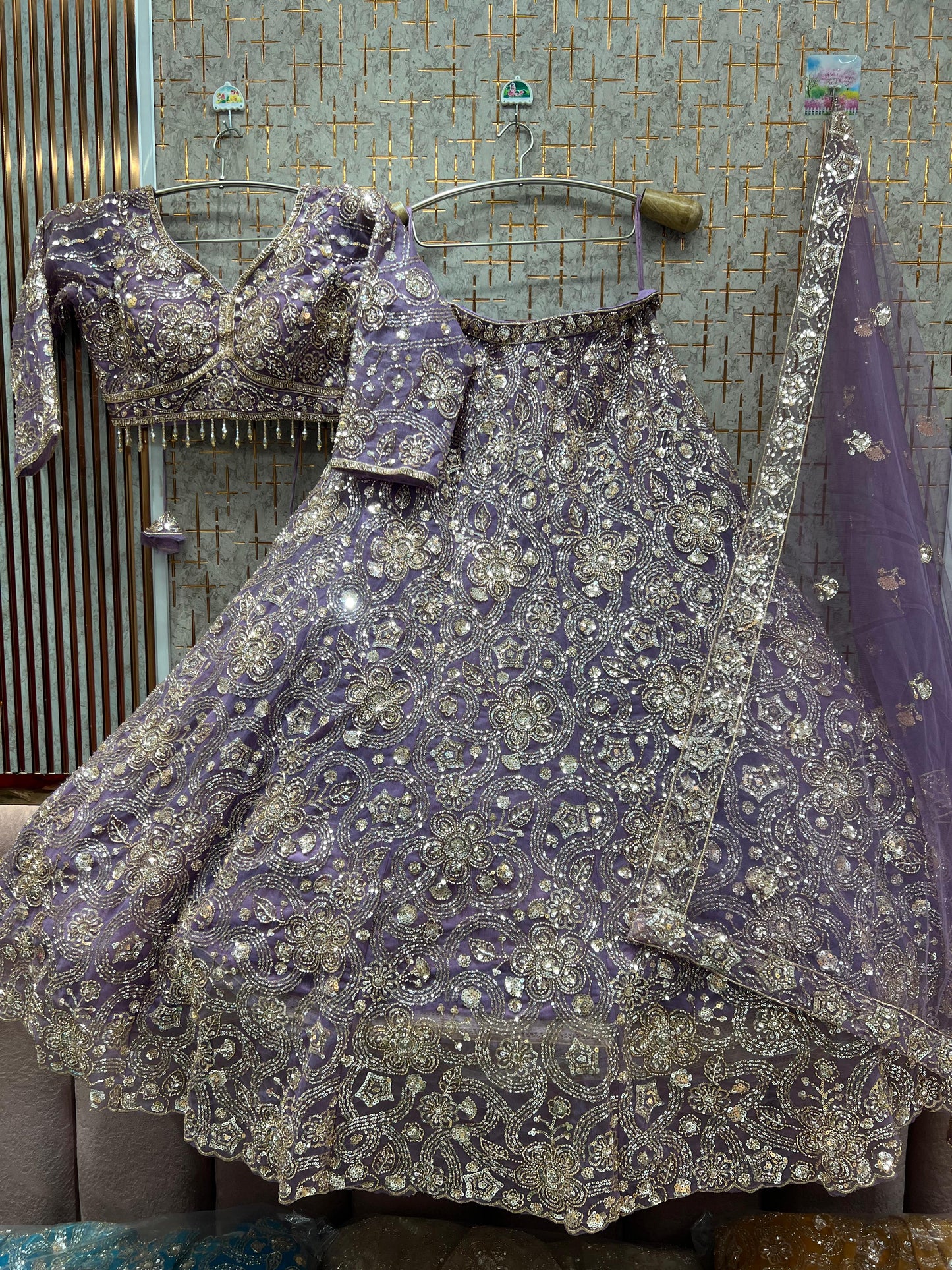 Lavishing lavender crop top Lehenga