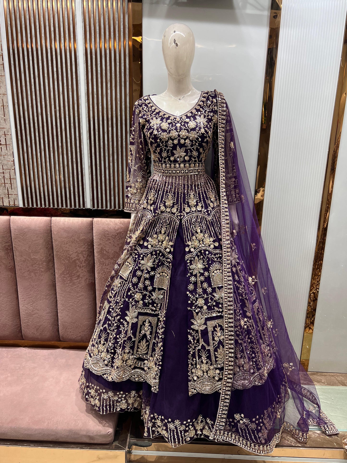 Khoobsurat Hot pink Peplum long Dress Farshi Gaharara Dress Special