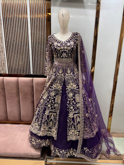 Khoobsurat Hot pink Peplum long Dress Farshi Gaharara Dress Special