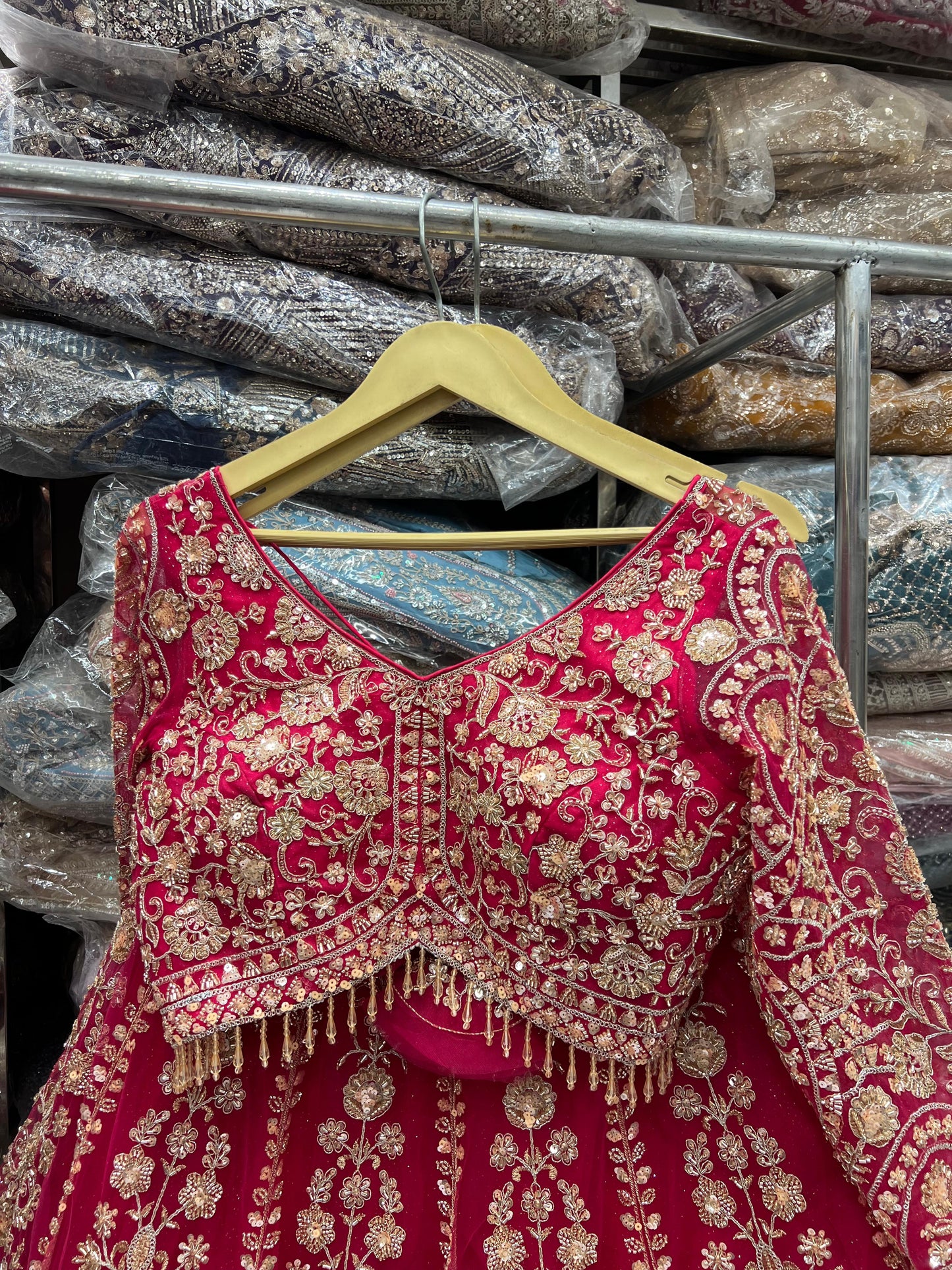 Glamorous teal blue Crop Top Lehenga