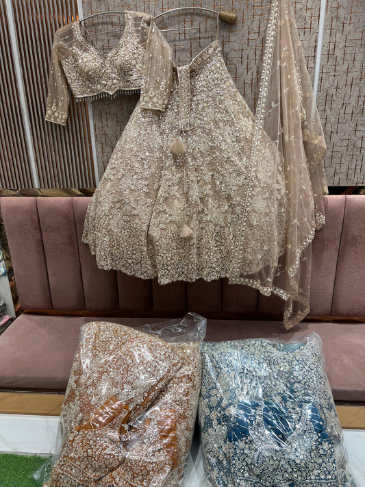 Lavishing golden Crop Top Lehenga