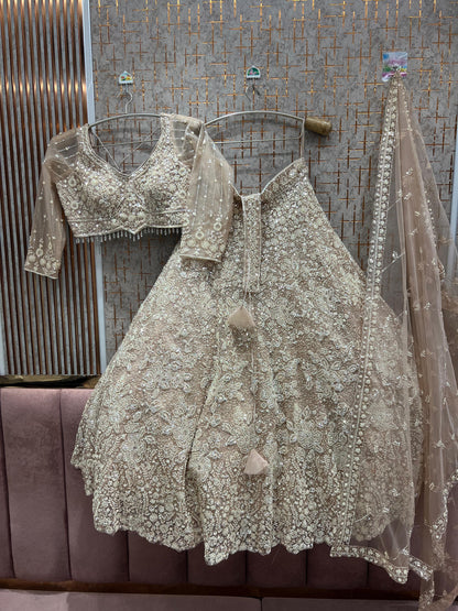 Lavishing golden Crop Top Lehenga