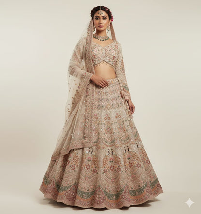 Attractive White peacock Ready to wear Crop Top Lehenga happy customer