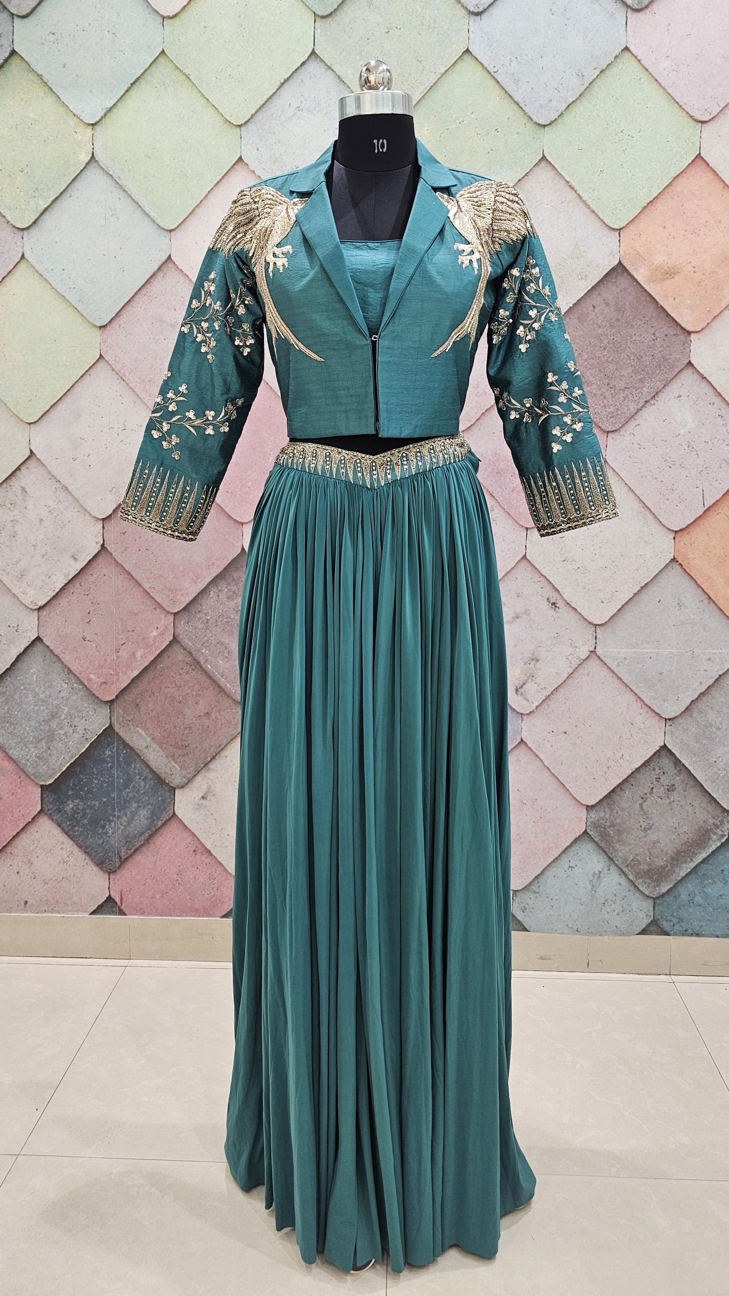 Khoobsurat Indo western Elegance wine maroon Lehenga