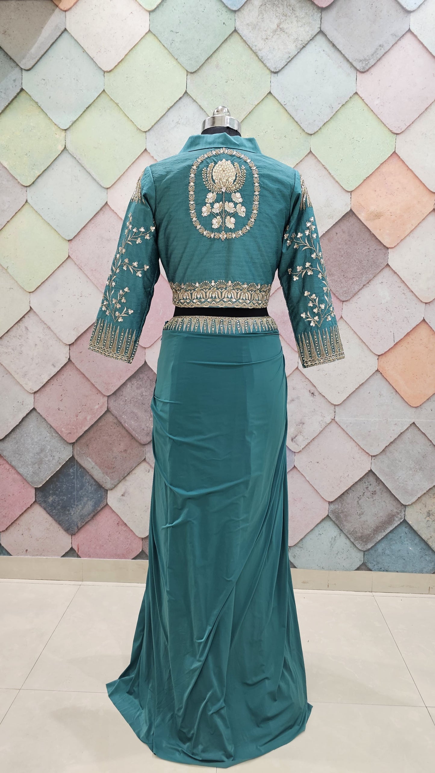 Khoobsurat Indo western Elegance wine maroon Lehenga