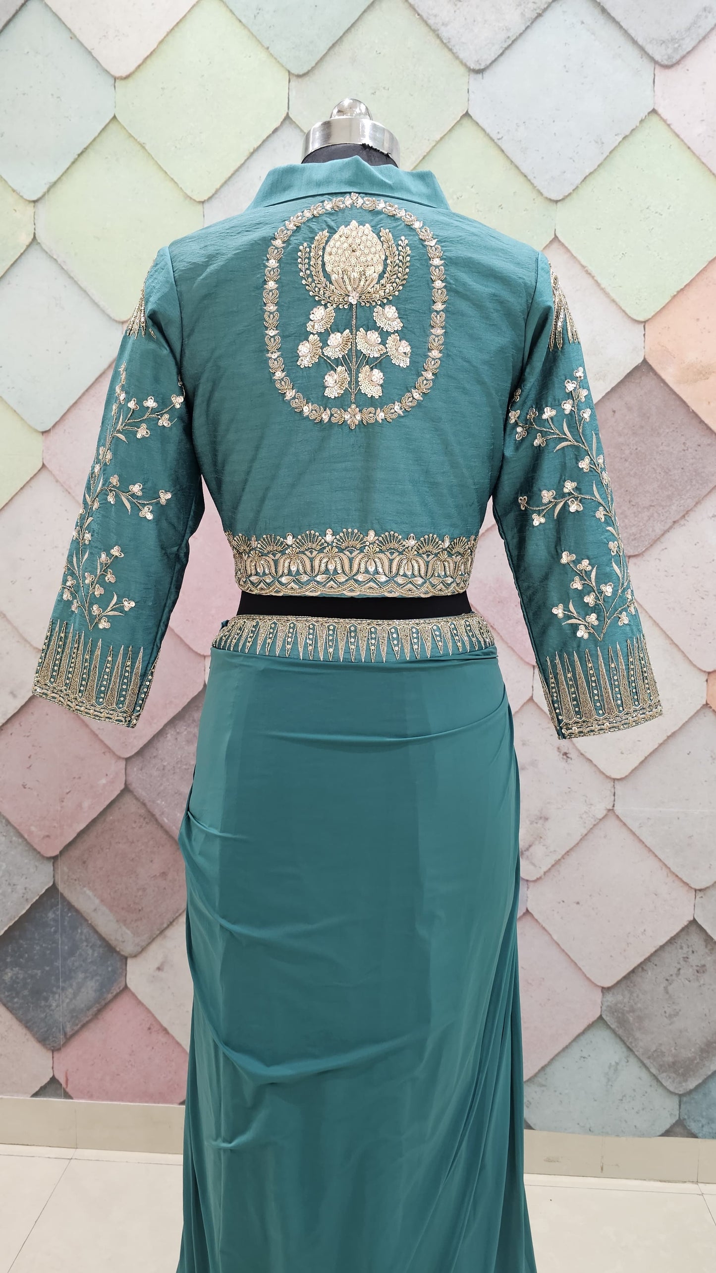 Khoobsurat Indo western Elegance wine maroon Lehenga