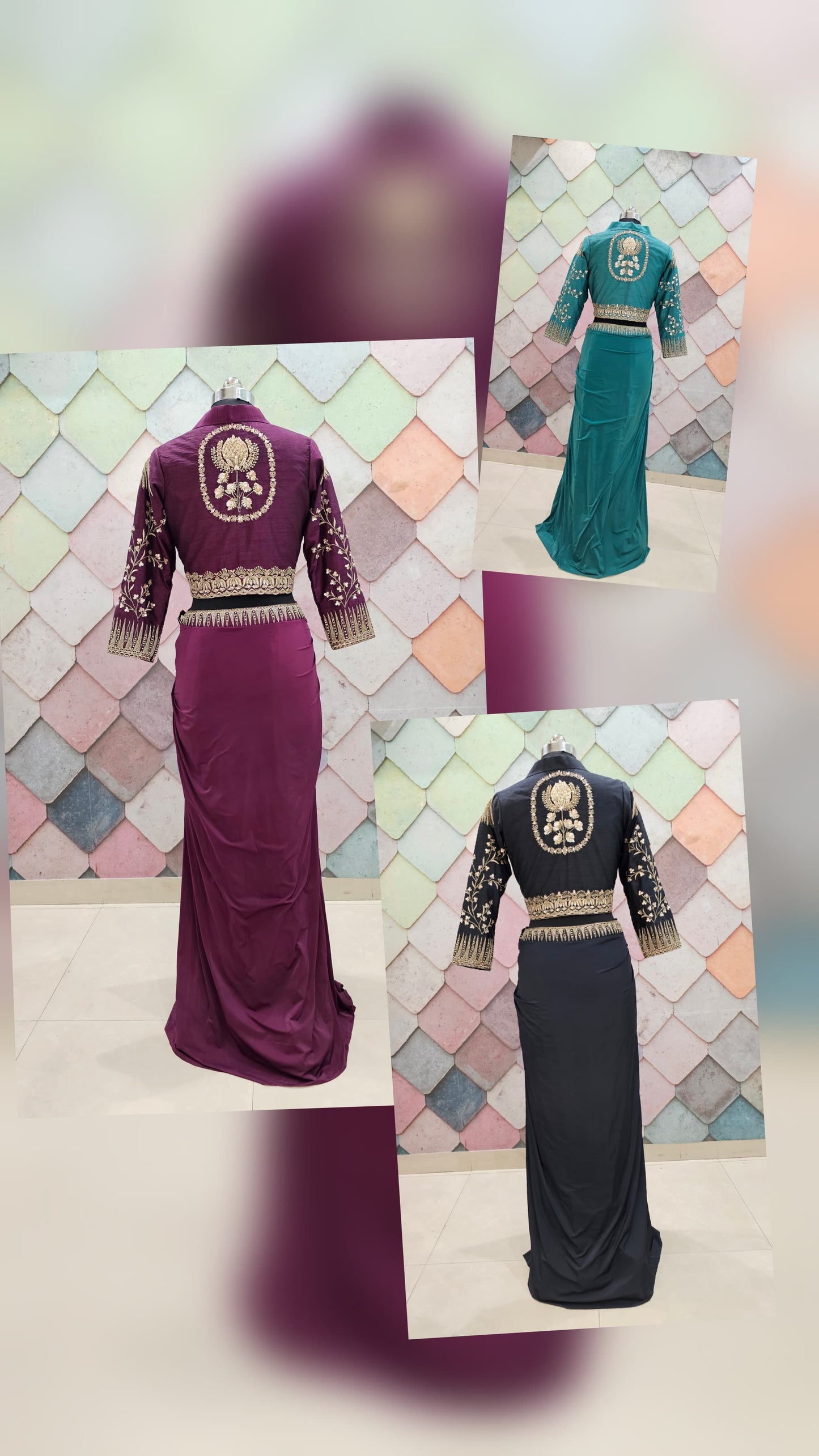 Khoobsurat Indo western Elegance wine maroon Lehenga